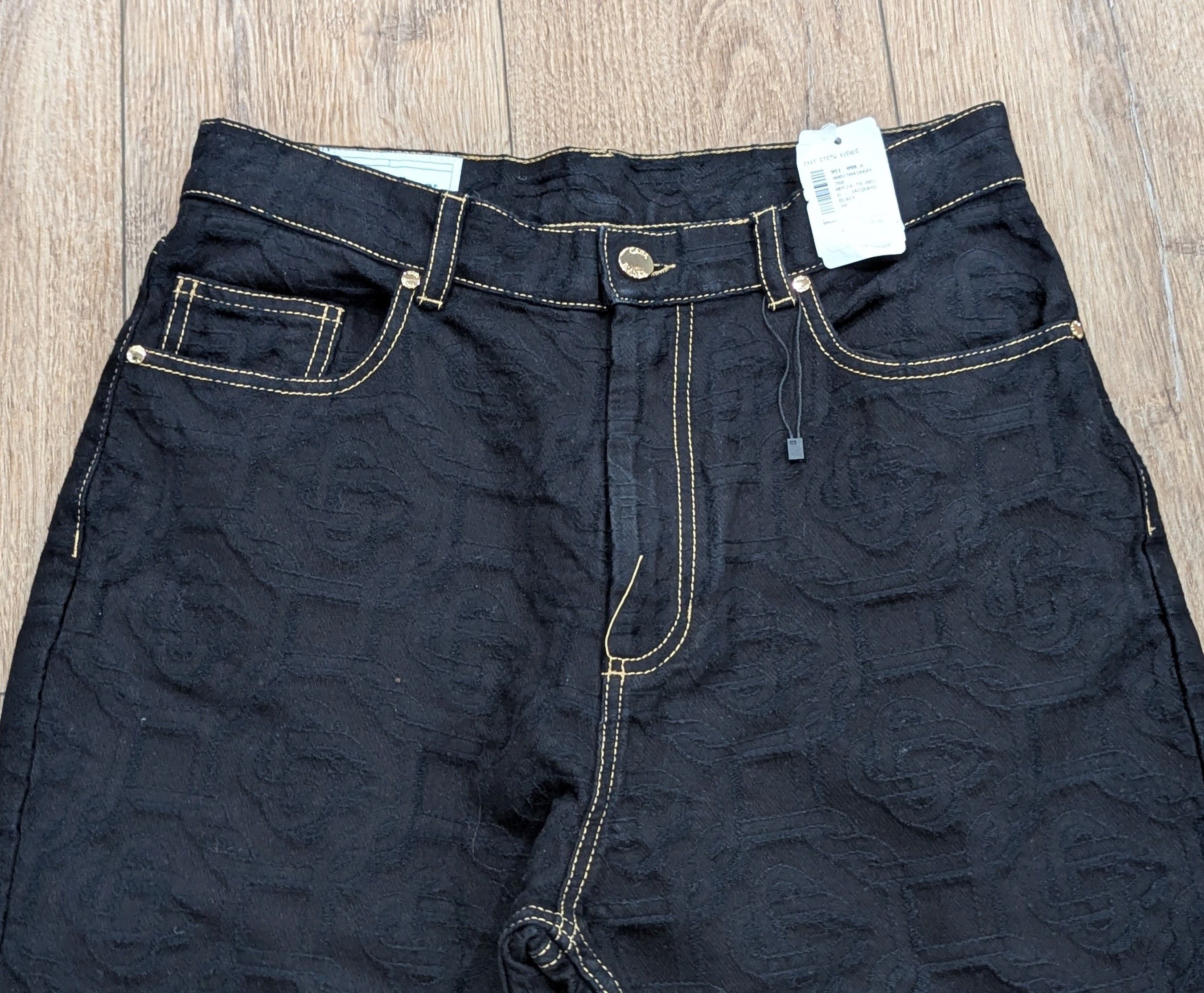 Casablanca CASABLANCA Jacquard Straight Leg Denim Jeans Black 30 Size US 30 / EU 46 - 2 Thumbnail