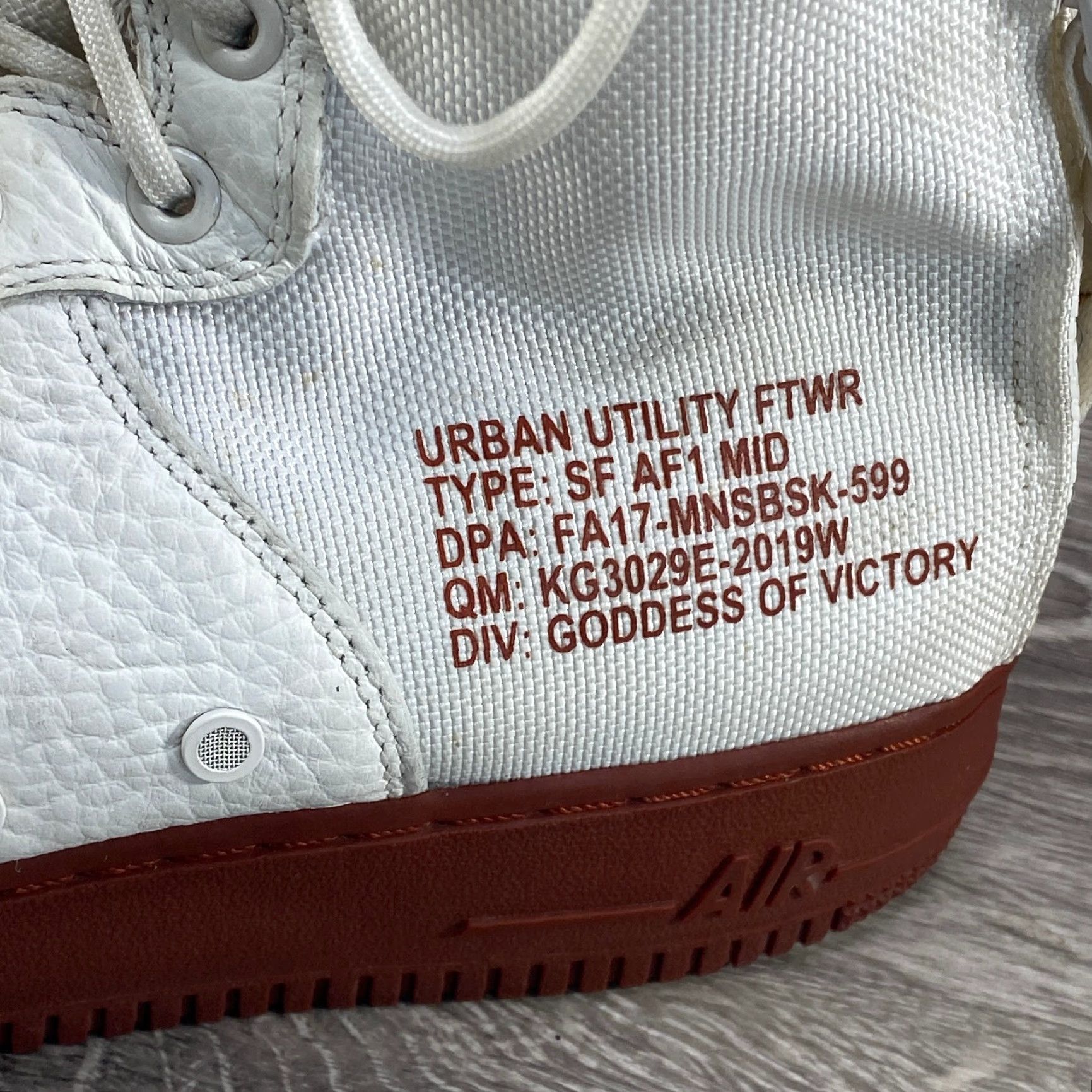 Nike Nike SF Air Force 1 Mens Mid 12 Ivory White Leather Canvas Red Mars White Boot Shoe Size US 11 / EU 44 - 6 Thumbnail