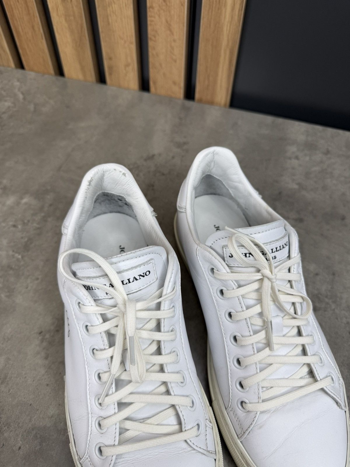 John Galliano John Galliano Paris White Leather Sneakers Size 38 Size US 8 / IT 38 - 5 Thumbnail