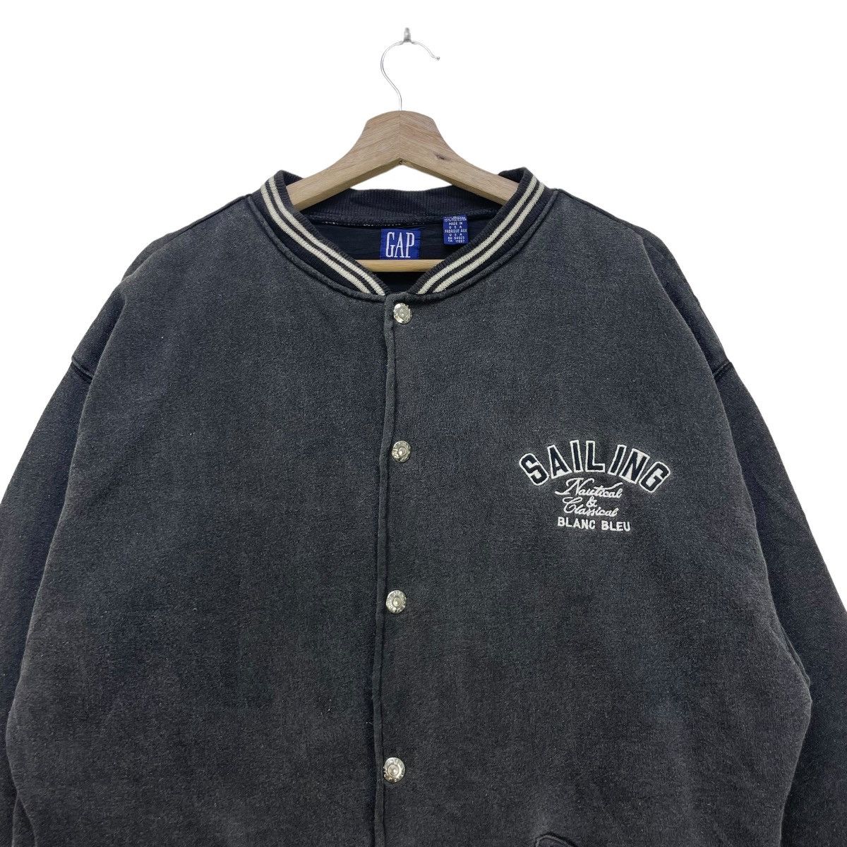 Gap 🔥Vintage Gap Blanc Bleu Bomber Embroidered Logo Jacket Size US M / EU 48-50 / 2 - 5 Thumbnail