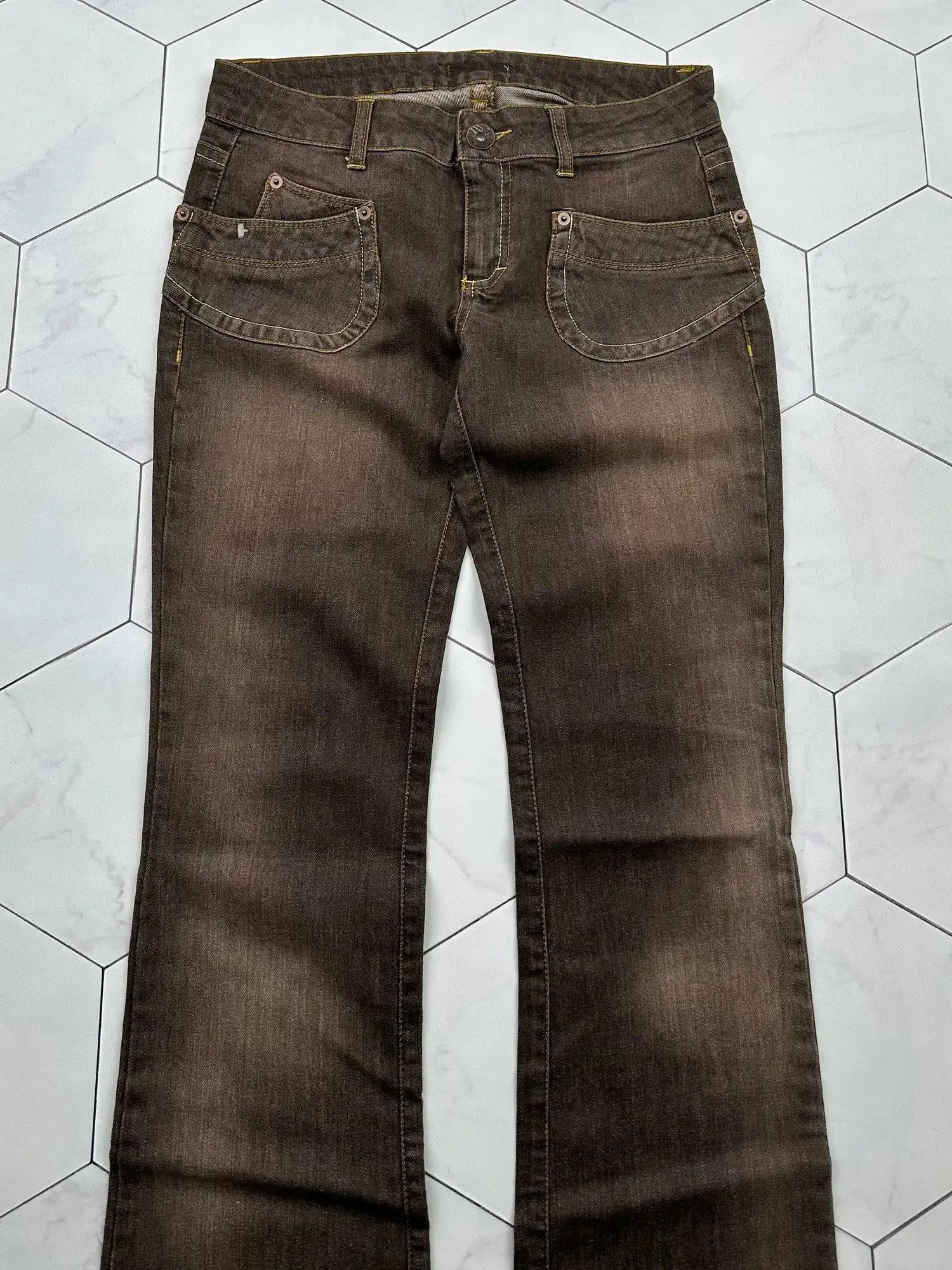 Japanese Brand Vintage Faded Flare Jeans (B463)E2 Size 28" / US 6 / IT 42 - 2 Thumbnail
