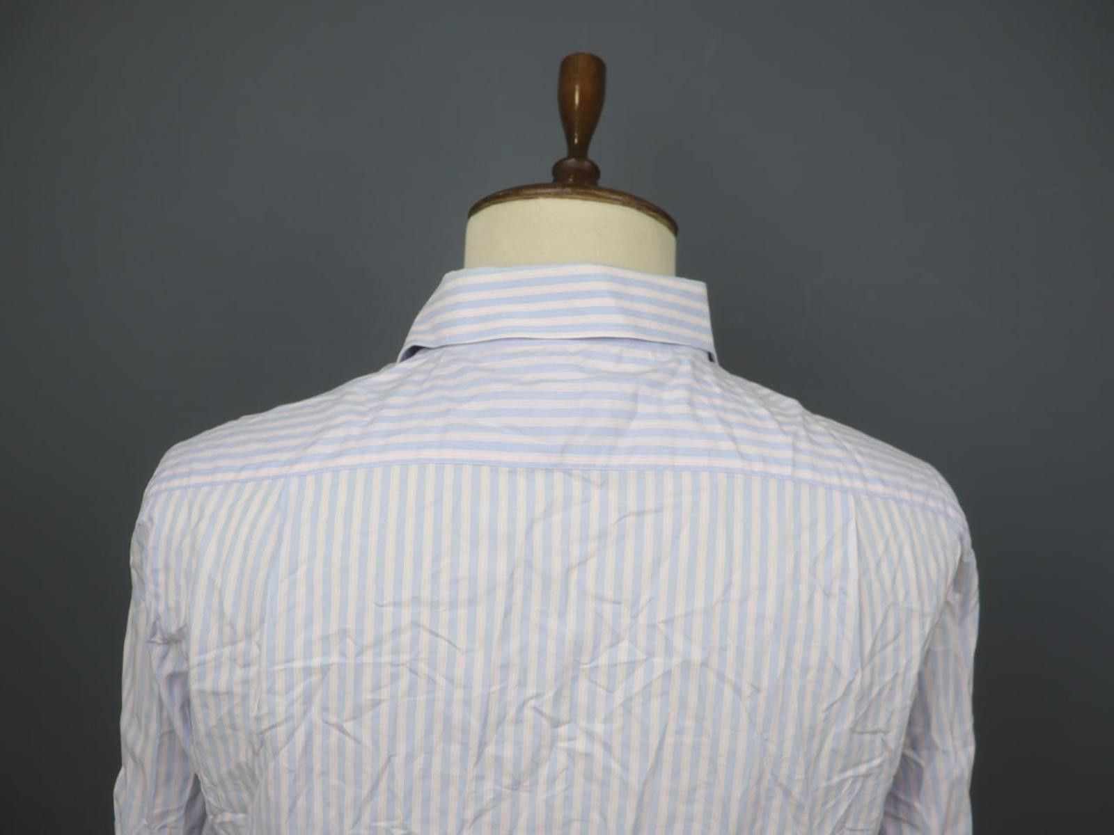 Luigi Borrelli Luigi Borrelli Napoli Blue White Striped Size 43 Size 38R - 5 Thumbnail