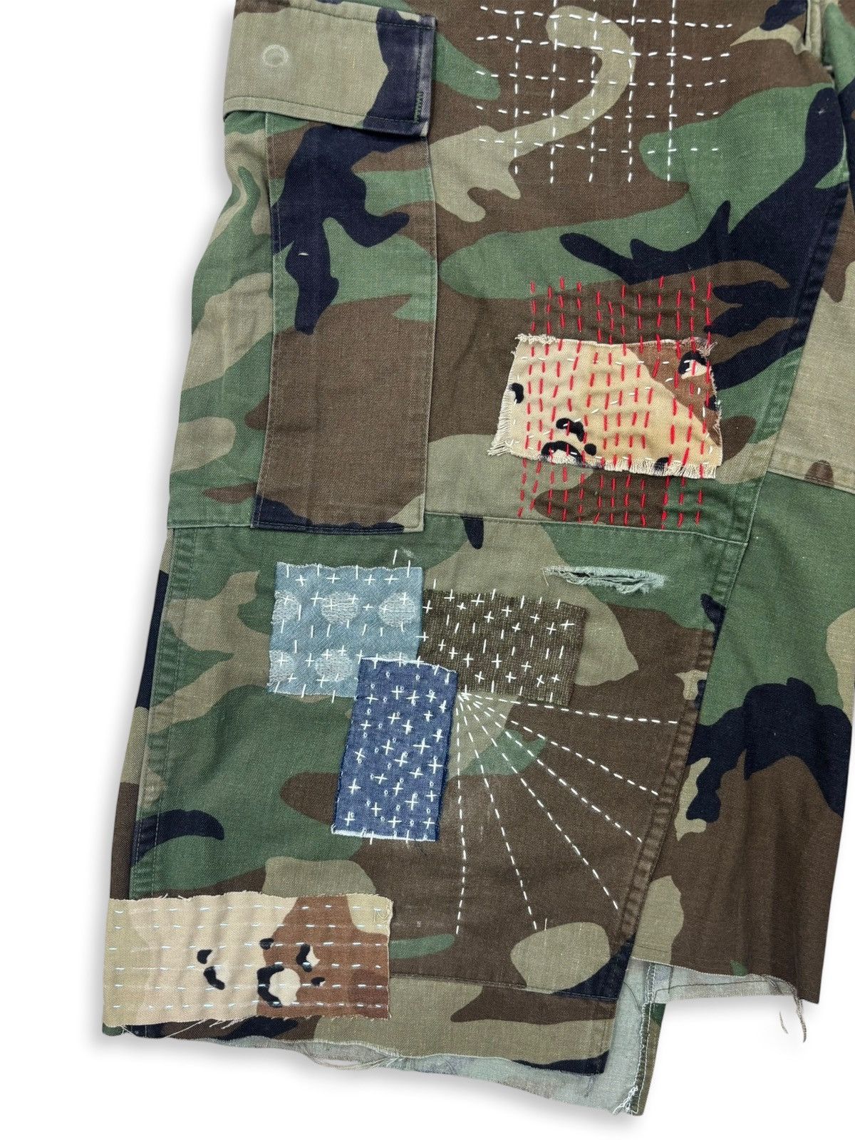 Vintage BDU Distressed Boro Sashiko Bermuda _ l Size US 32 / EU 48 - 4 Thumbnail