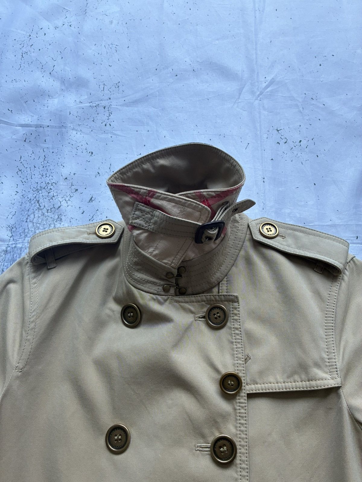 Burberry Burberry Brit Double-Breasted Short Beige Trench Coat Size XS / US 0-2 / IT 36-38 - 6 Thumbnail
