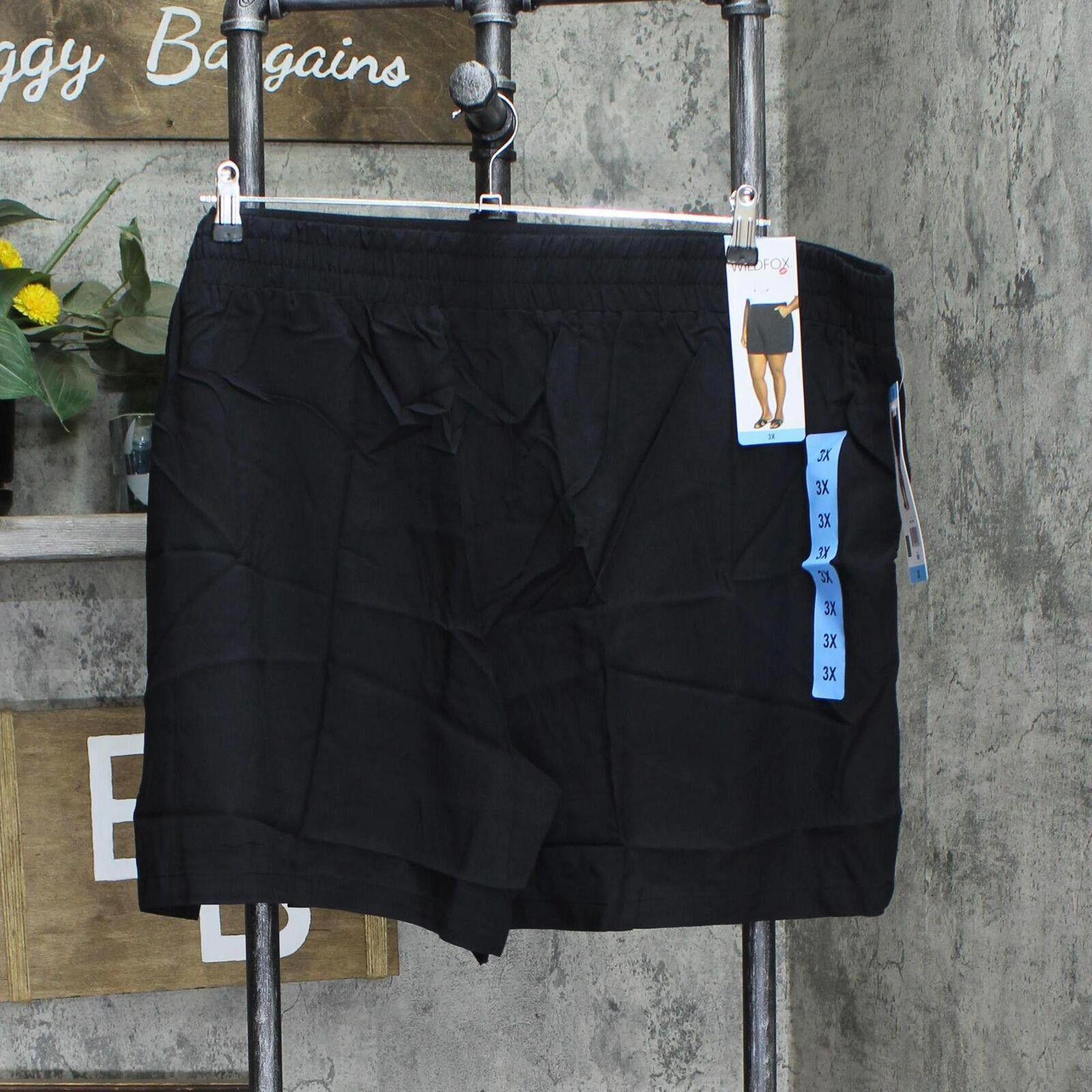 Wildfox NWT Wildfox Lightweight Pull On Shorts 1752037 3X Black Size 42" / US 20 - 2 Thumbnail