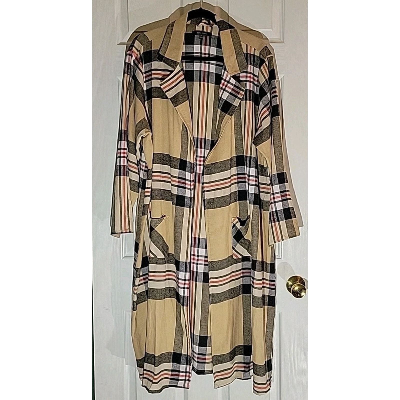 New Look Boho Western Plaid Flannel Shacket Maxi Duster 2x Designer Size XXL / US 16-18 / IT 52-54 - 1 Thumbnail
