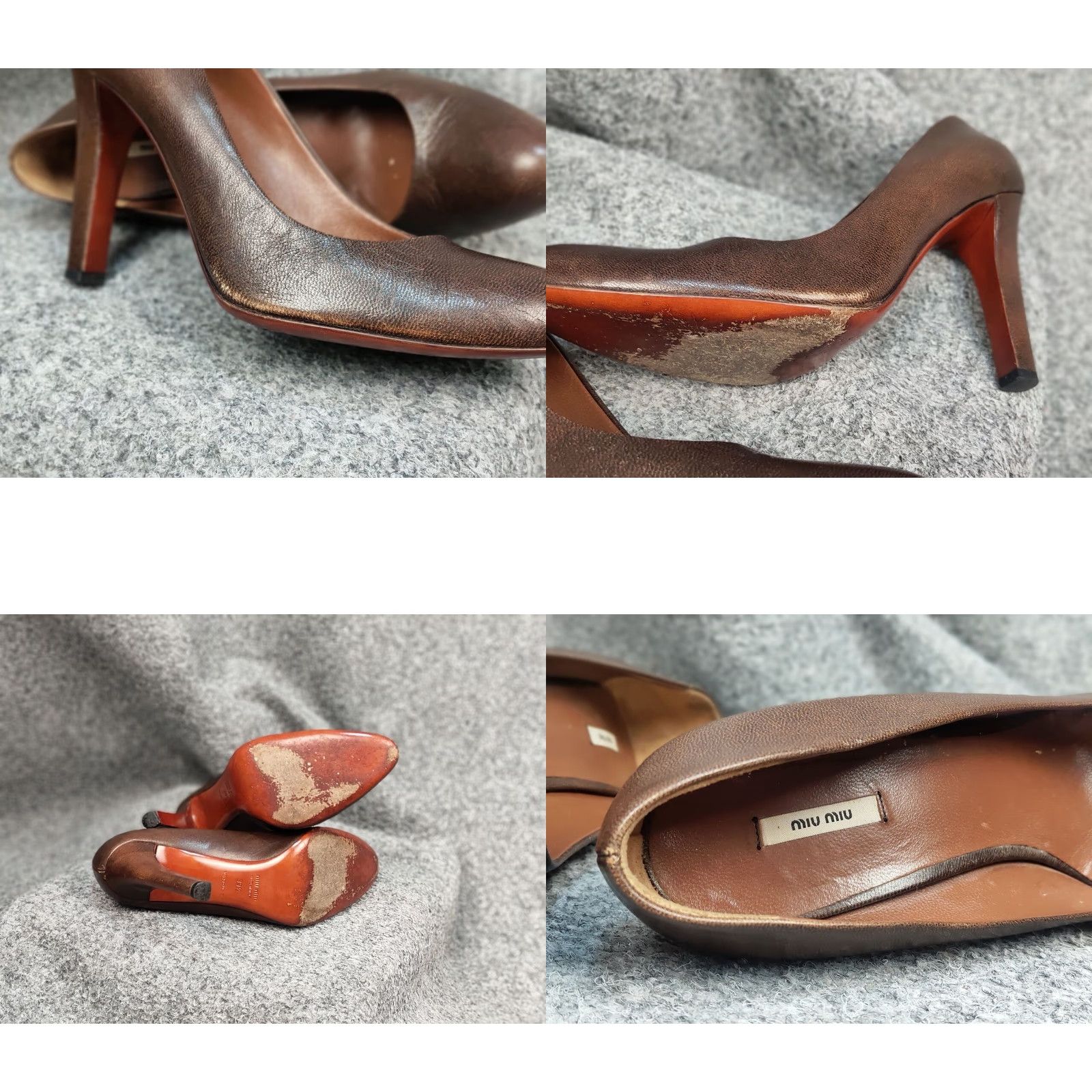 Miu Miu VINTAGE Miu Miu Design Leather Brown Retro Heels Women Size 39 1/2 Pump Stiletto Size US 9 / IT 39 - 9 Thumbnail