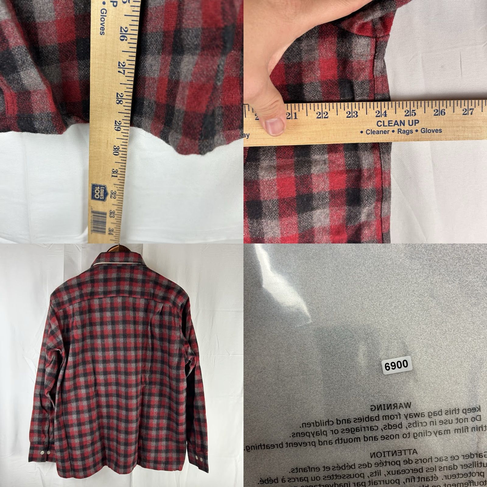 Vintage VINTAGE Envoy Mens Large Shirt Long Sleeve Plaid Check Thick Flannel Wool Button-Up Pocket" Size US L / EU 52-54 / 3 - 8 Thumbnail