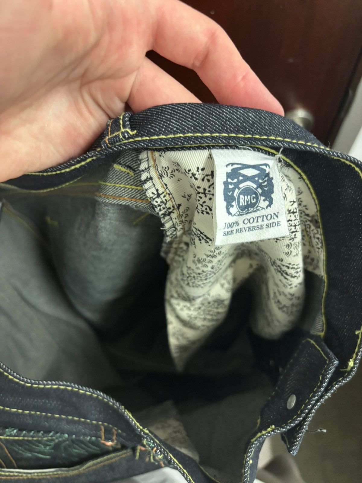 Red Monkey Red monkey indigo embroidered denim shorts/jorts 2000s Size US 38 / EU 54 - 8 Thumbnail