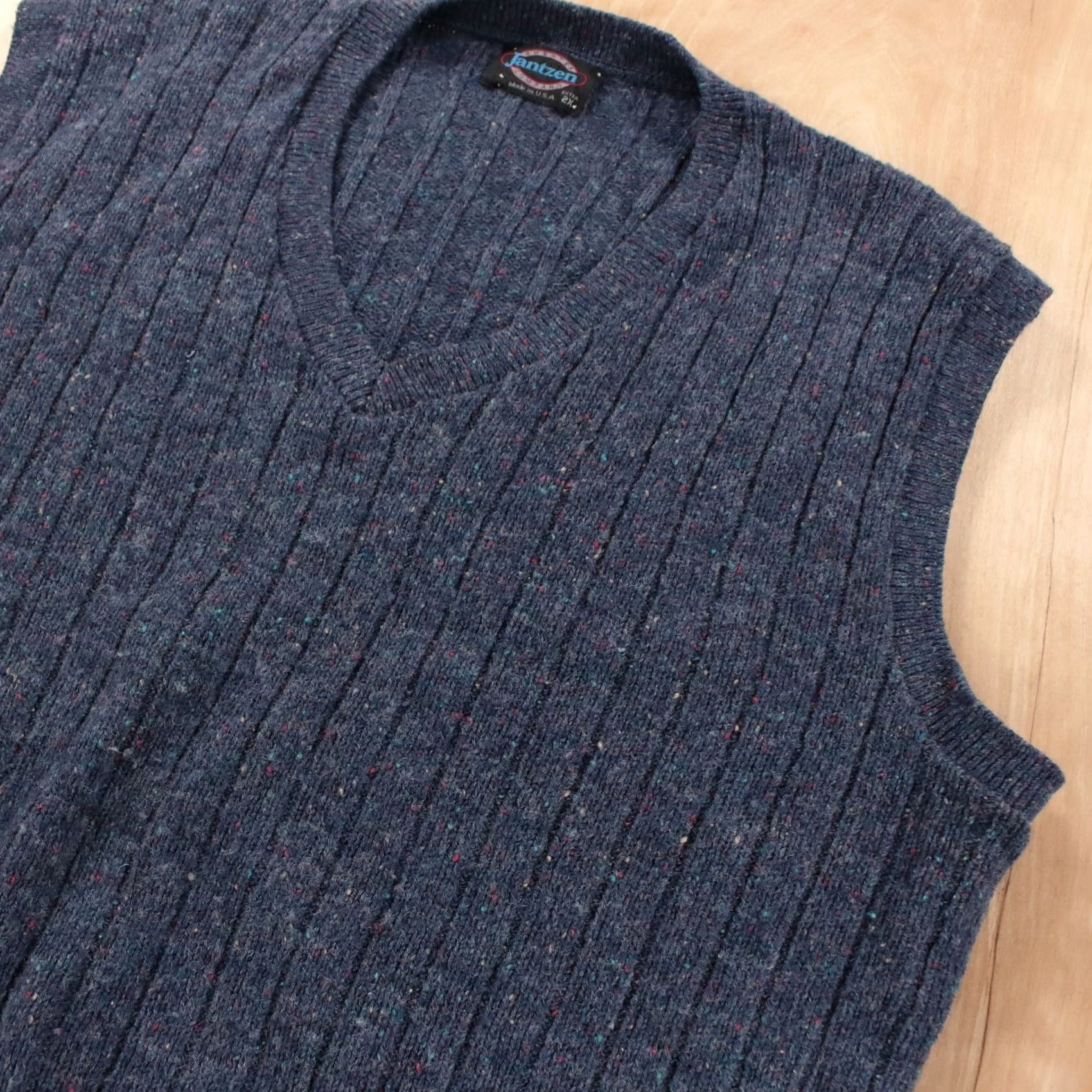 Jantzen VINTAGE Jantzen Sweater Vest 2XL blue wool blend Mens Size US XXL / EU 58 / 5 - 2 Thumbnail
