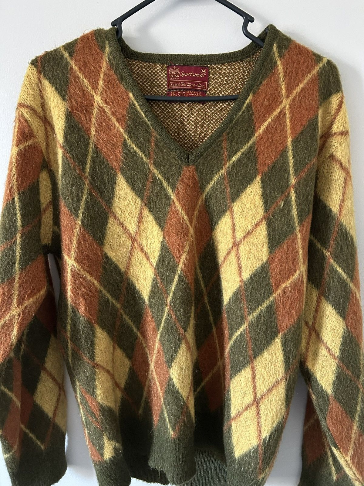Sears Sears Mohair Sweater Argyle Medium Size US M / EU 48-50 / 2 - 2 Thumbnail
