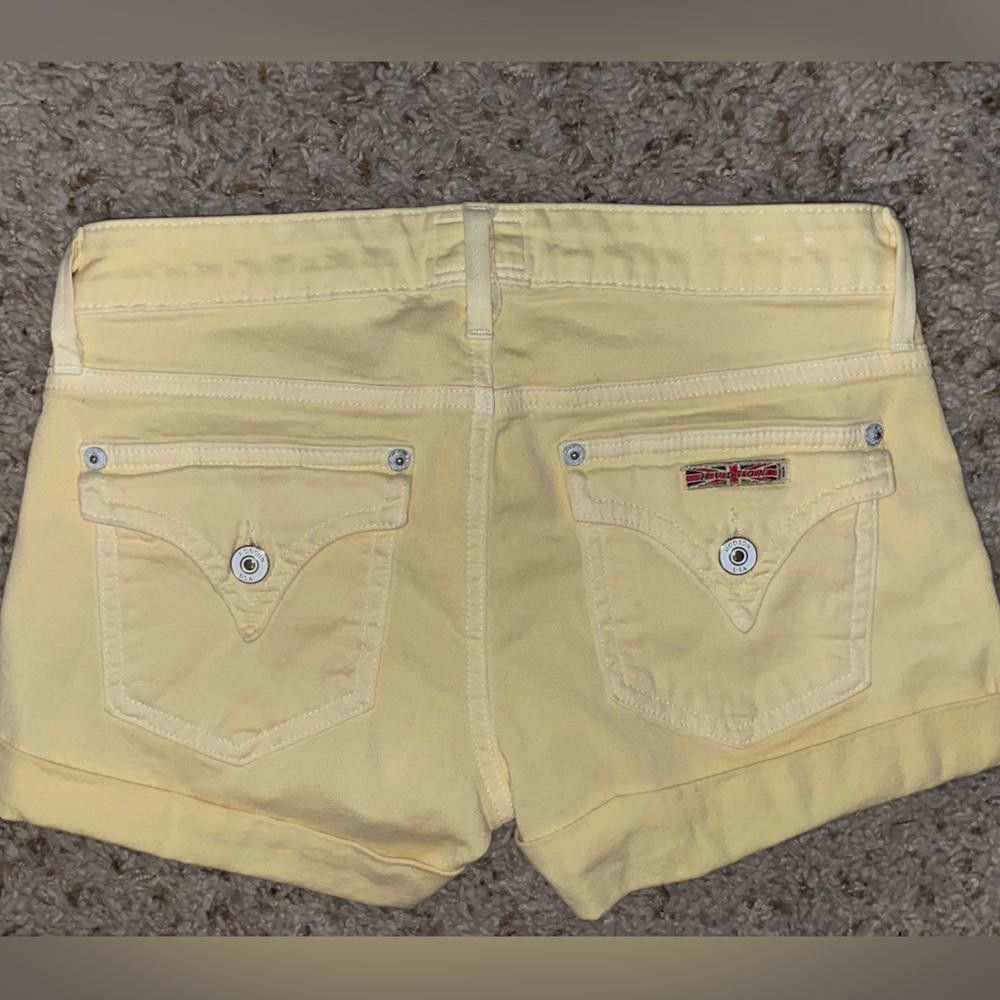 Designer Hudson Yellow Denim Shorts Size 24" / US 00 / IT 34 - 4 Thumbnail