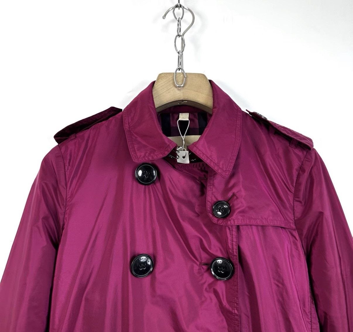 Burberry Burberry Magenta Mid-Length Double-Breasted Trench Coat K12 Size M / US 6-8 / IT 42-44 - 3 Thumbnail