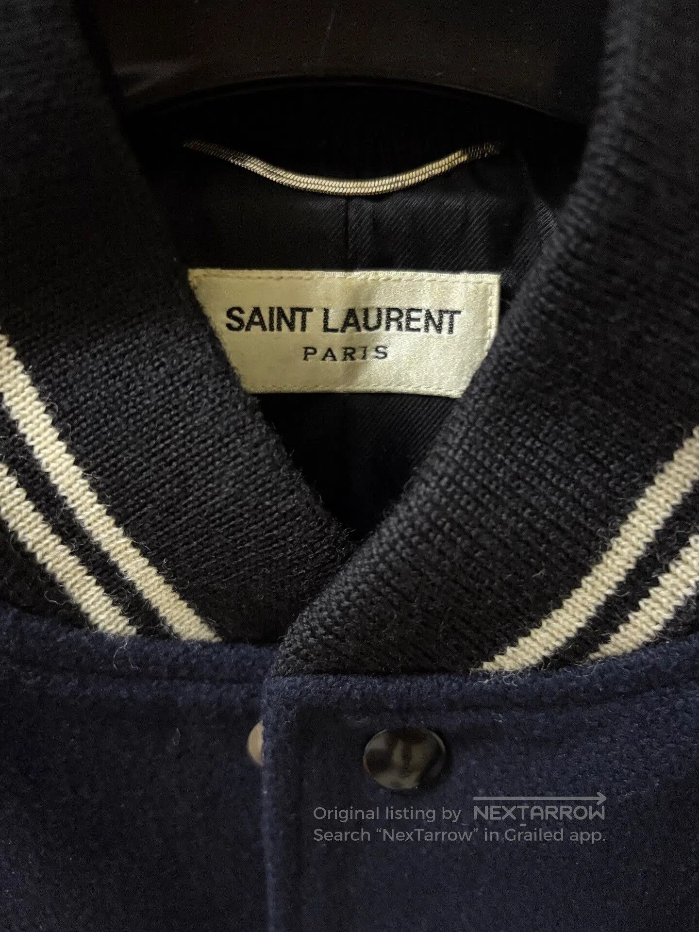 Saint Laurent Paris saint laurent navy blue baseball jacket. Size US L / EU 52-54 / 3 - 3 Thumbnail
