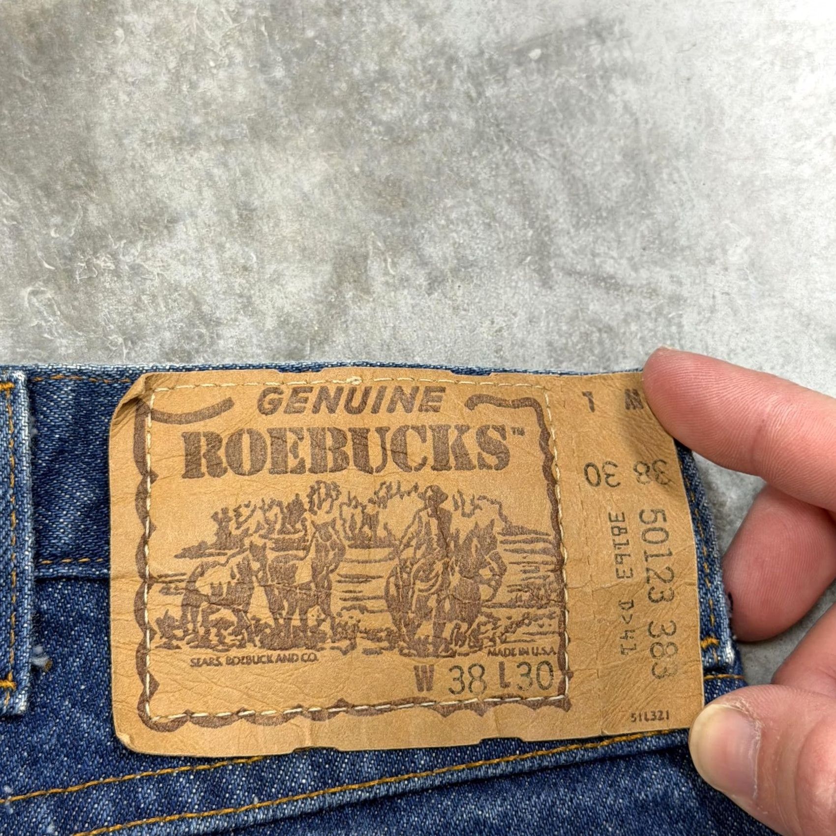 Vintage VINTAGE Roebucks Jeans Mens 38x30 Blue Medium Wash Regular Straight USA 80s Size US 38 / EU 54 - 3 Thumbnail