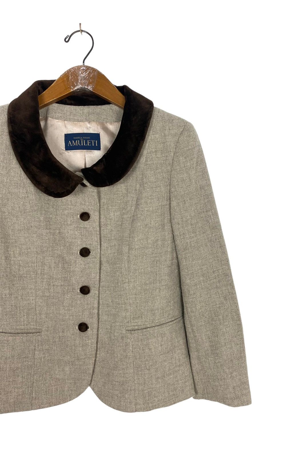 Vintage Rare‼️ Mariella Burani Amuleti Peplum Wool Jacket Made Italy Size S / US 4 / IT 40 - 4 Thumbnail