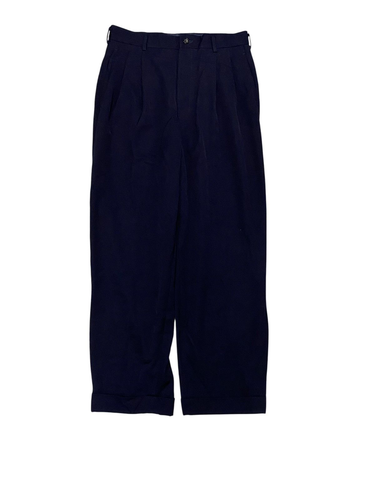 Comme des Garcons Homme Plus 1998 CDG Homme black wide baggy casual pants wool Size US 30 / EU 46 - 1 Thumbnail