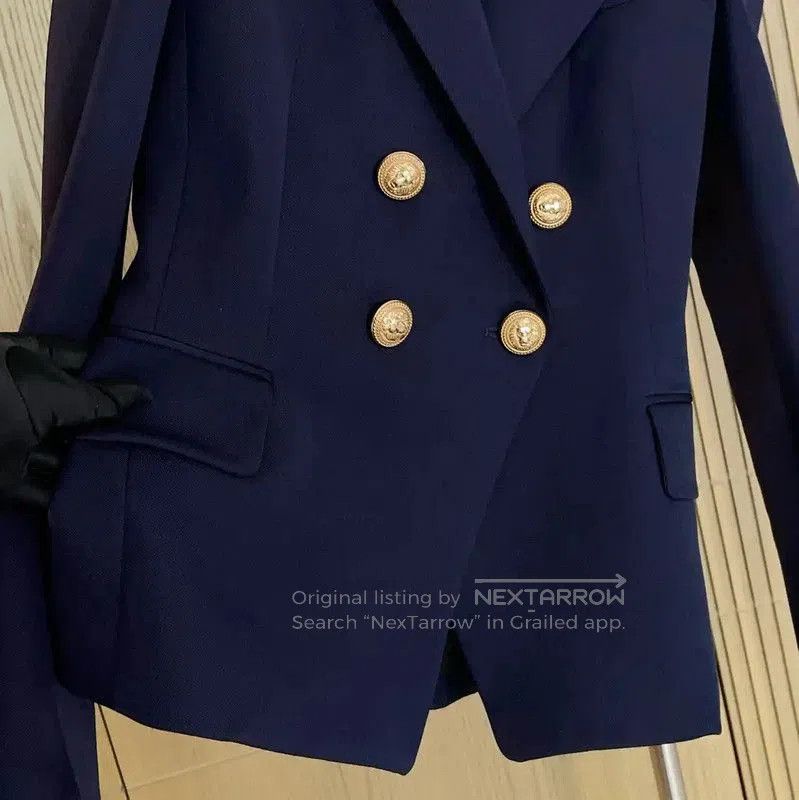 Balmain Balmain Navy Wool Double-Breasted Women's Jacket . Size S / US 4 / IT 40 - 5 Thumbnail