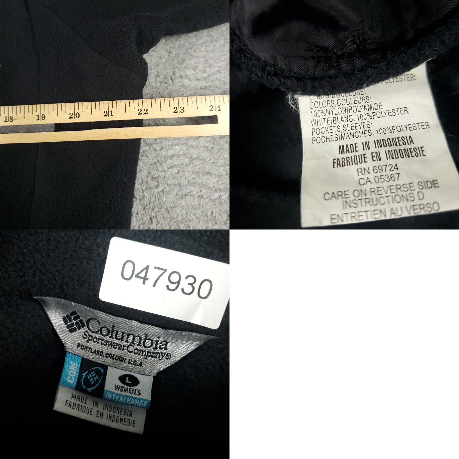 Vintage Columbia Jacket Womens Large Black Fleece Full Zip Up Sweater Sweatshirt Size L / US 10 / IT 46 - 8 Thumbnail