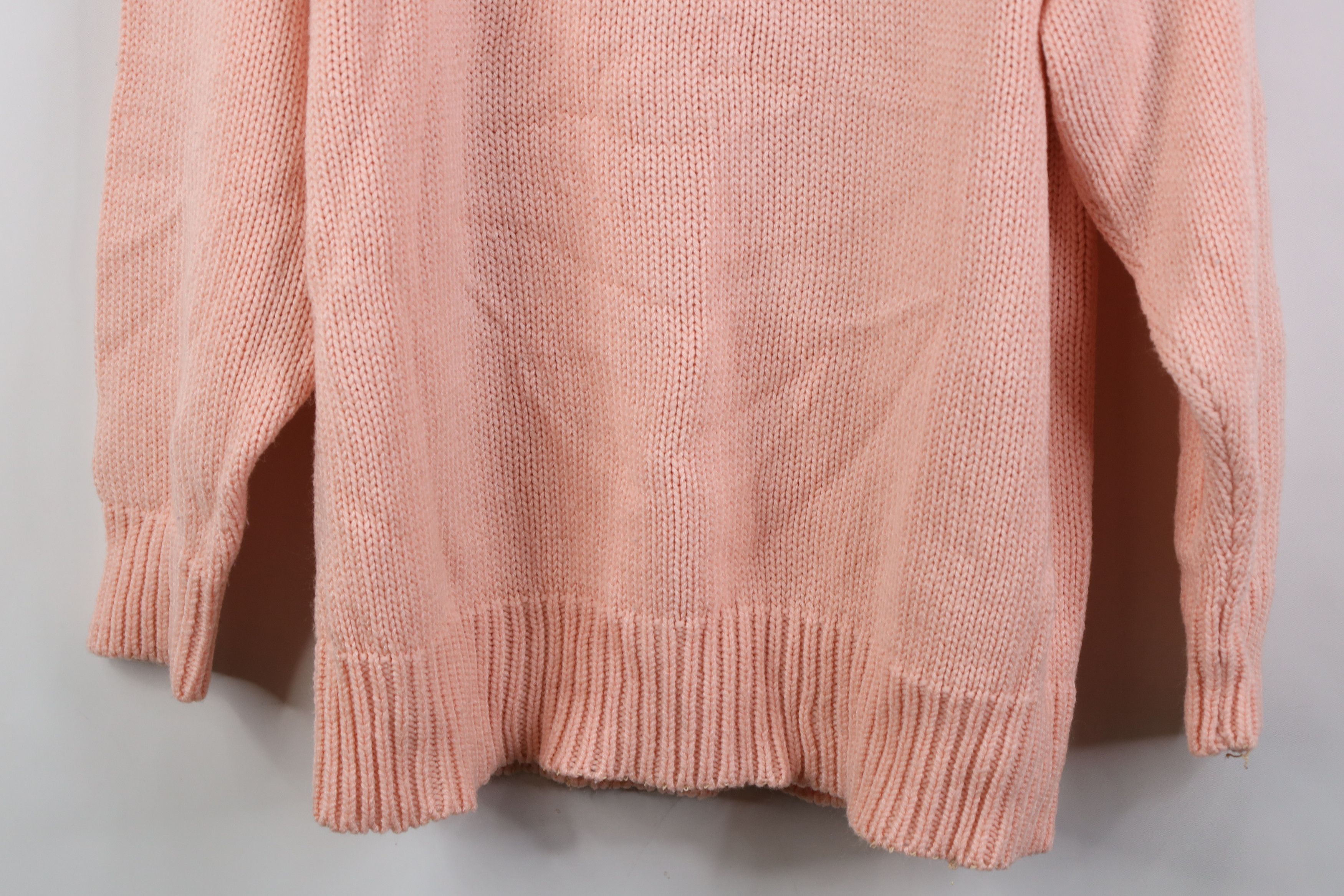 Vintage Vintage 70s Streetwear Ribbed Knit Collared Sweater Pink Size L / US 10 / IT 46 - 3 Thumbnail