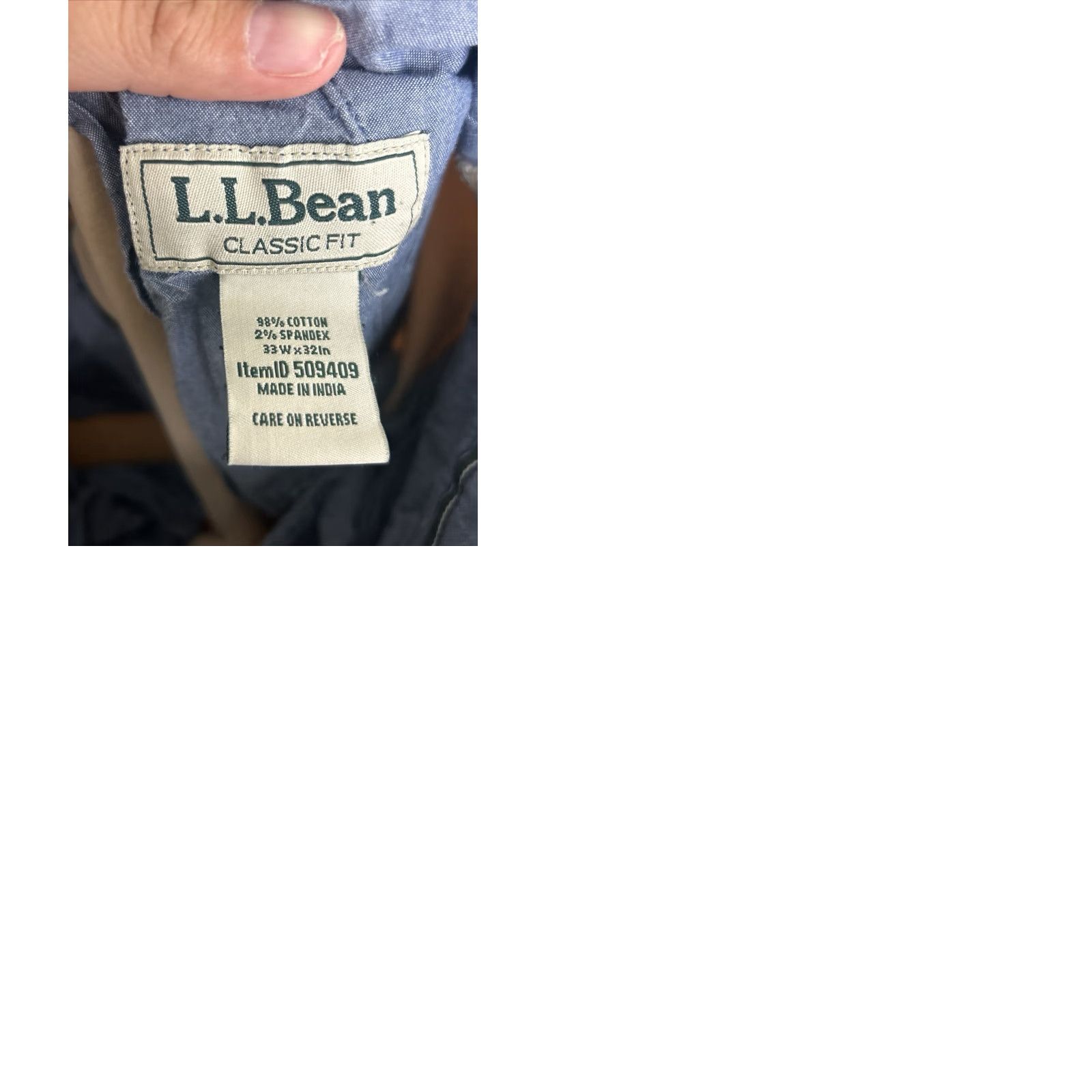 Vintage LL Bean Pants Men 33x31 Beige Chino Classic Fit Straight Leg 509409 Pants Casual Business Travel Moderate Vintage No? Size US 33 - 9 Thumbnail