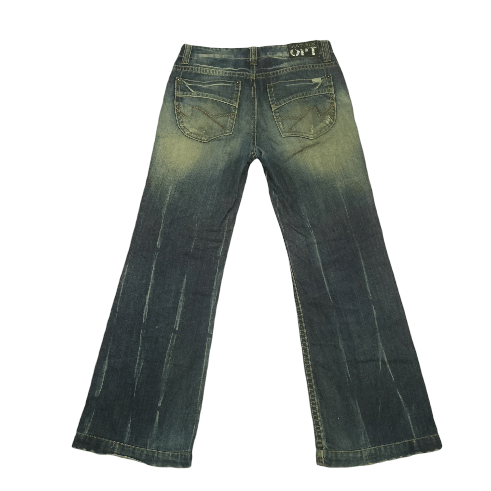 Japanese Brand Japanese Matrix Opt jeans flared Distressed jeans Size US 31 - 15 Thumbnail