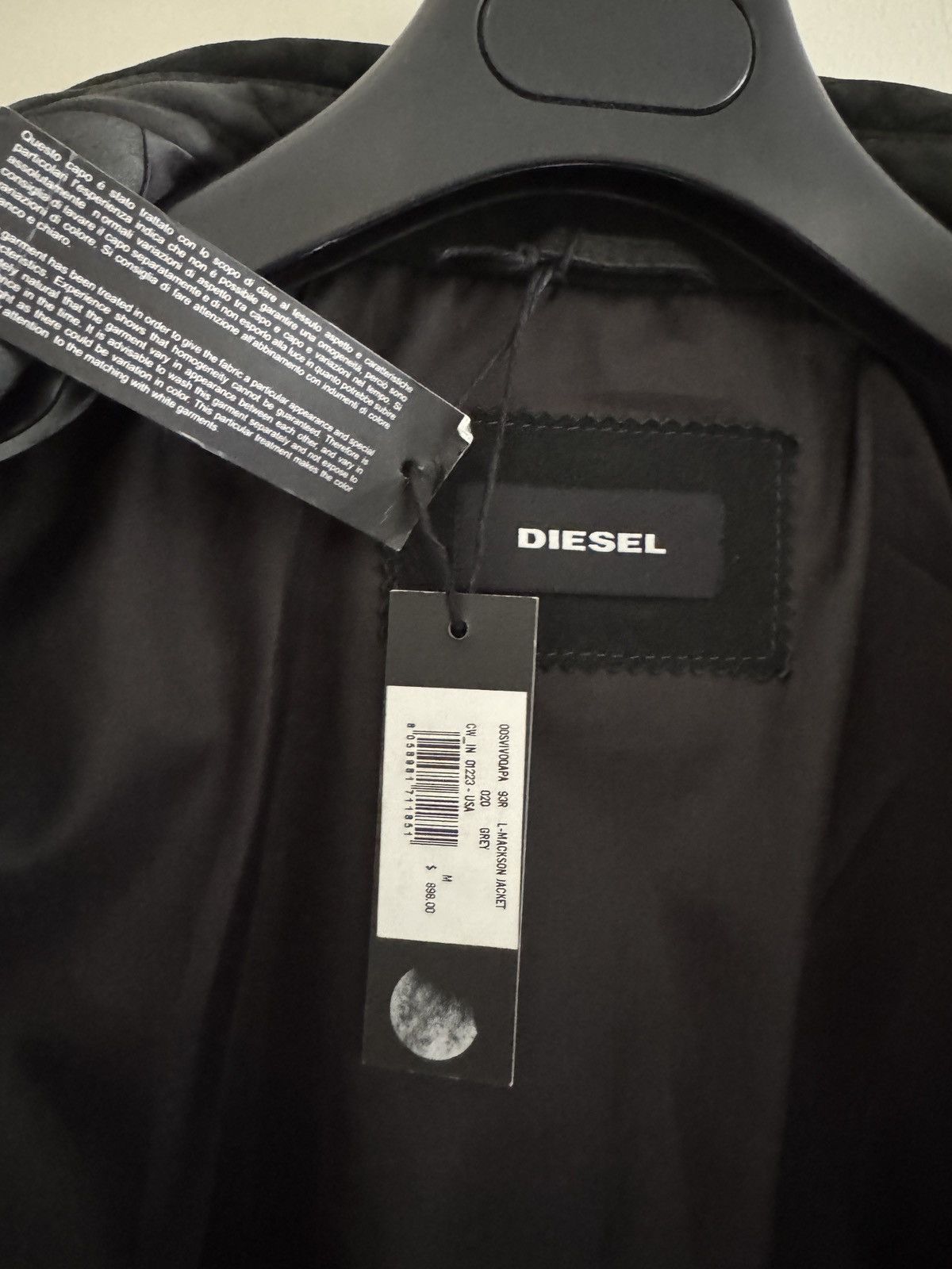 Diesel L-Mackson Black / Grey Leather Biker Jacket medium Size US M / EU 48-50 / 2 - 9 Thumbnail