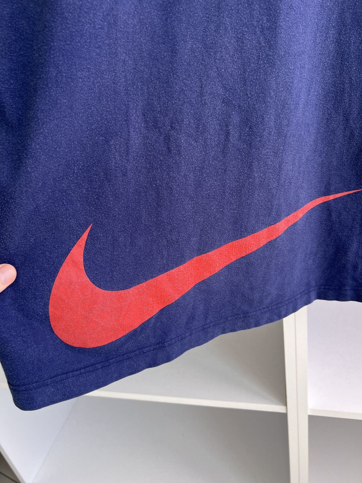 Nike × Vintage Vintage Nike Big Swoosh Logo T-Shirt Size US XL / EU 56 / 4 - 12 Thumbnail