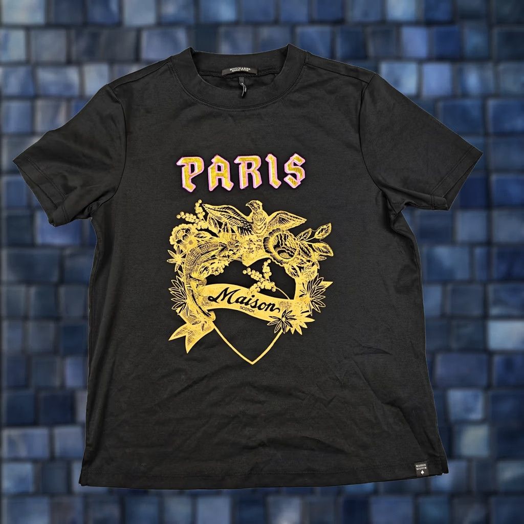 Scotch & Soda Scotch & Soda Shirt Womens Small Black Paris Maison Graphic Short Sleeve Tee Size S / US 4 / IT 40 - 1 Thumbnail