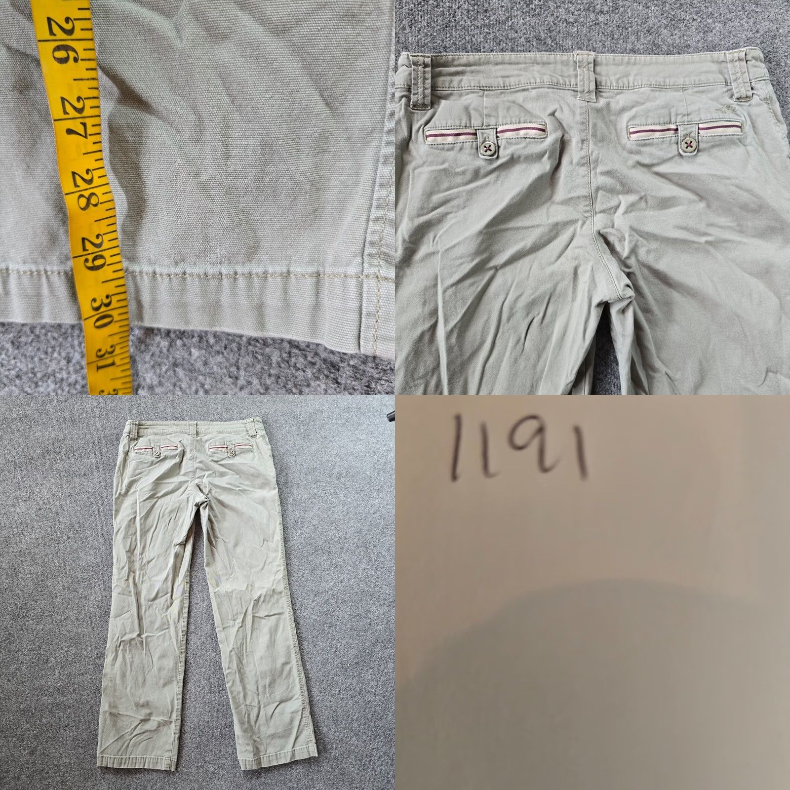 Vintage Horny Toad Pants Womens Size 8 Green Chino Straight Leg Low Rise Casual Capsule Size 30" / US 8 / IT 44 - 8 Thumbnail