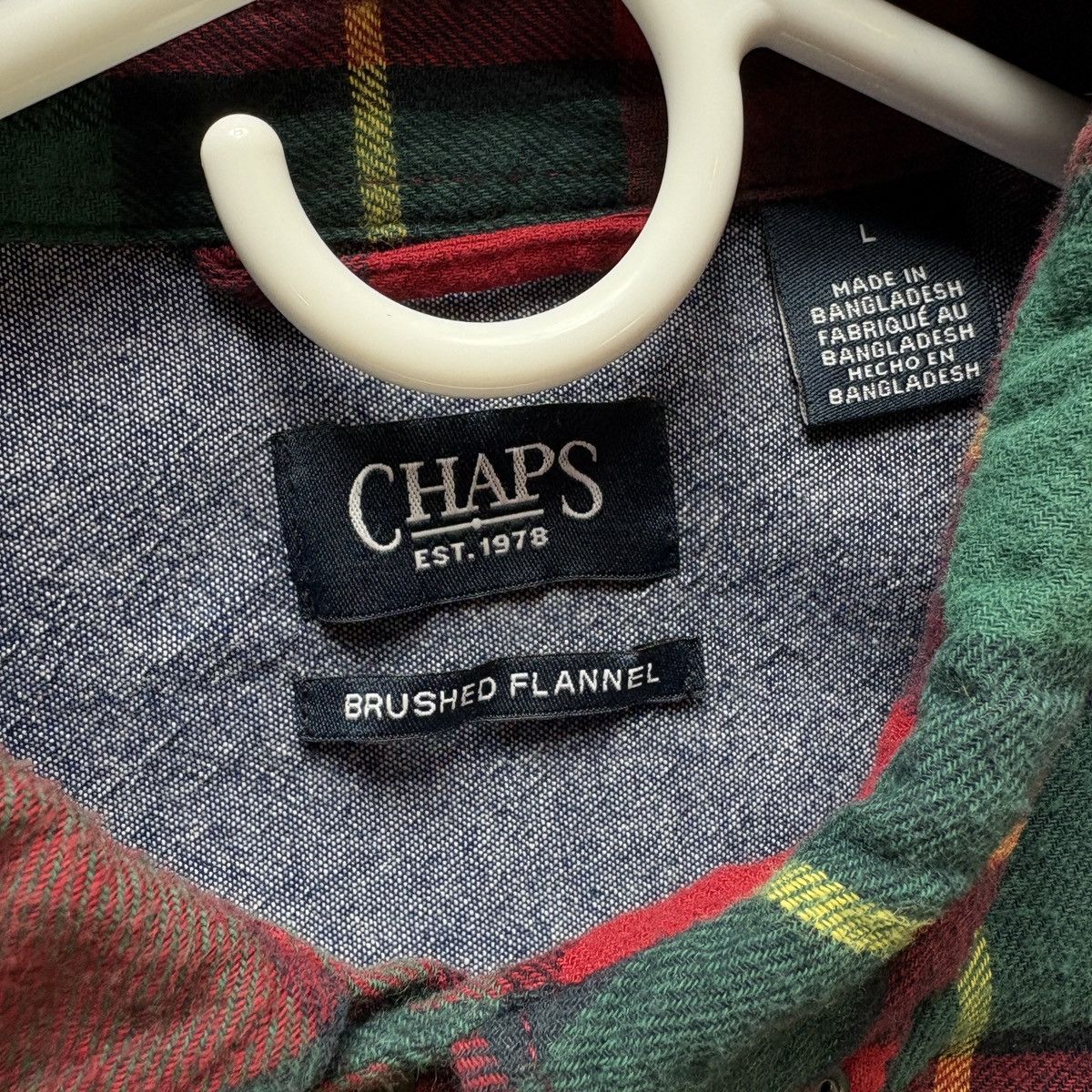 Chaps Chaps Men's Long Sleeve Flannel Shirt Plaid, Size L, Cotton Size US L / EU 52-54 / 3 - 2 Thumbnail