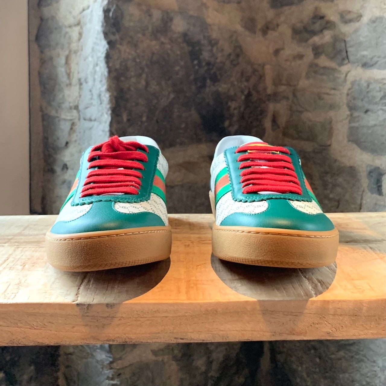 Gucci Gucci Dapper Dan GG Print White Green Web Sneakers Size US 7.5 / IT 37.5 - 4 Thumbnail