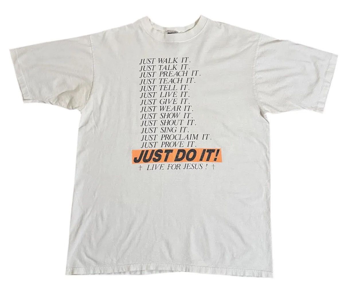 Vintage Vintage Just Do It For Jesus T Shirt (Size BIG) Size US XL / EU 56 / 4 - 1 Thumbnail