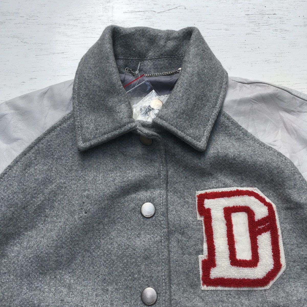 Diesel × Vintage FINAL DROP ‼️ Women Diesel Varsity Jacket Leather Sleeve Size M / US 6-8 / IT 42-44 - 3 Thumbnail