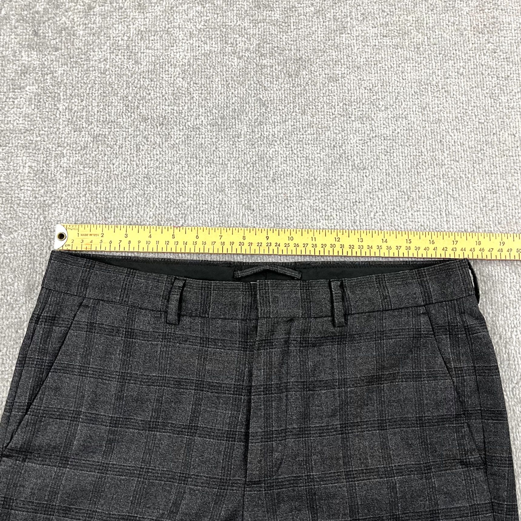 Vince Vince Pants Mens 34 x 30 Slim Straight Plaid Wool Dress Trousers Gray Size US 34 / EU 50 - 4 Thumbnail
