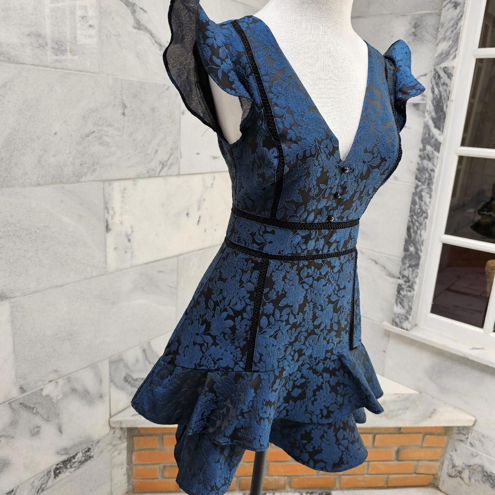 Lulus Lulus Women's Blue and Black Dress Size S / US 4 / IT 40 - 4 Thumbnail