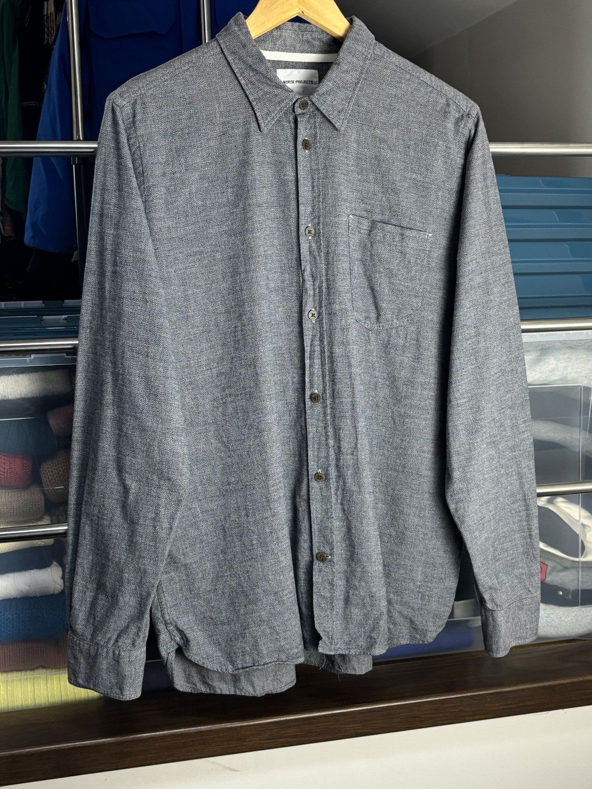 Norse Projects Norse Projects Grey Hans Mouline Long Sleeve Shirt Size US L / EU 52-54 / 3 - 2 Thumbnail