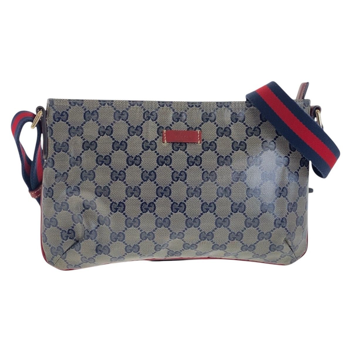 Gucci Gucci GG Crystal Sheline Coated Canvas Shoulder Bag 189749 Canvas Crossbody Bag 189749 in Blue, Women's