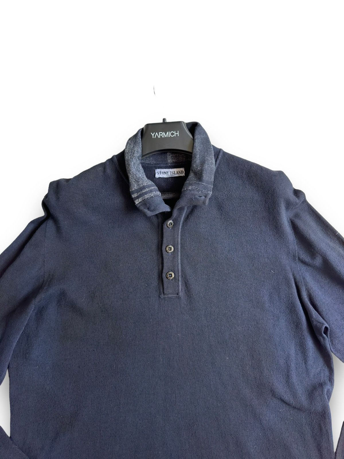 Stone Island Vintage 1988 Stone Island Buttoned Collared Sweater Faded Size US XL / EU 56 / 4 - 3 Thumbnail