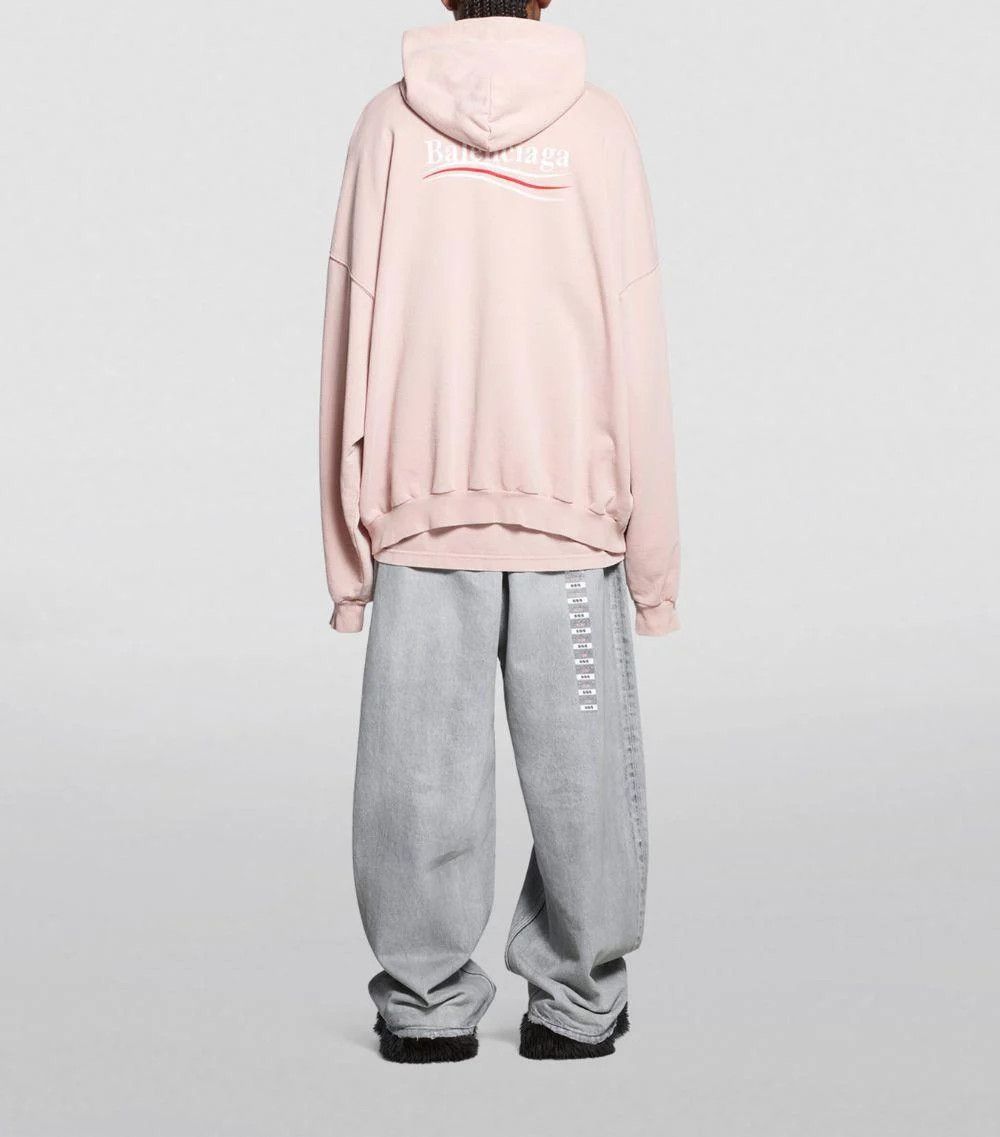 Balenciaga o1srvl11e0325 Political Campaign Hoodie Oversized Light Pink Size XS / US 0-2 / IT 36-38 - 2 Thumbnail