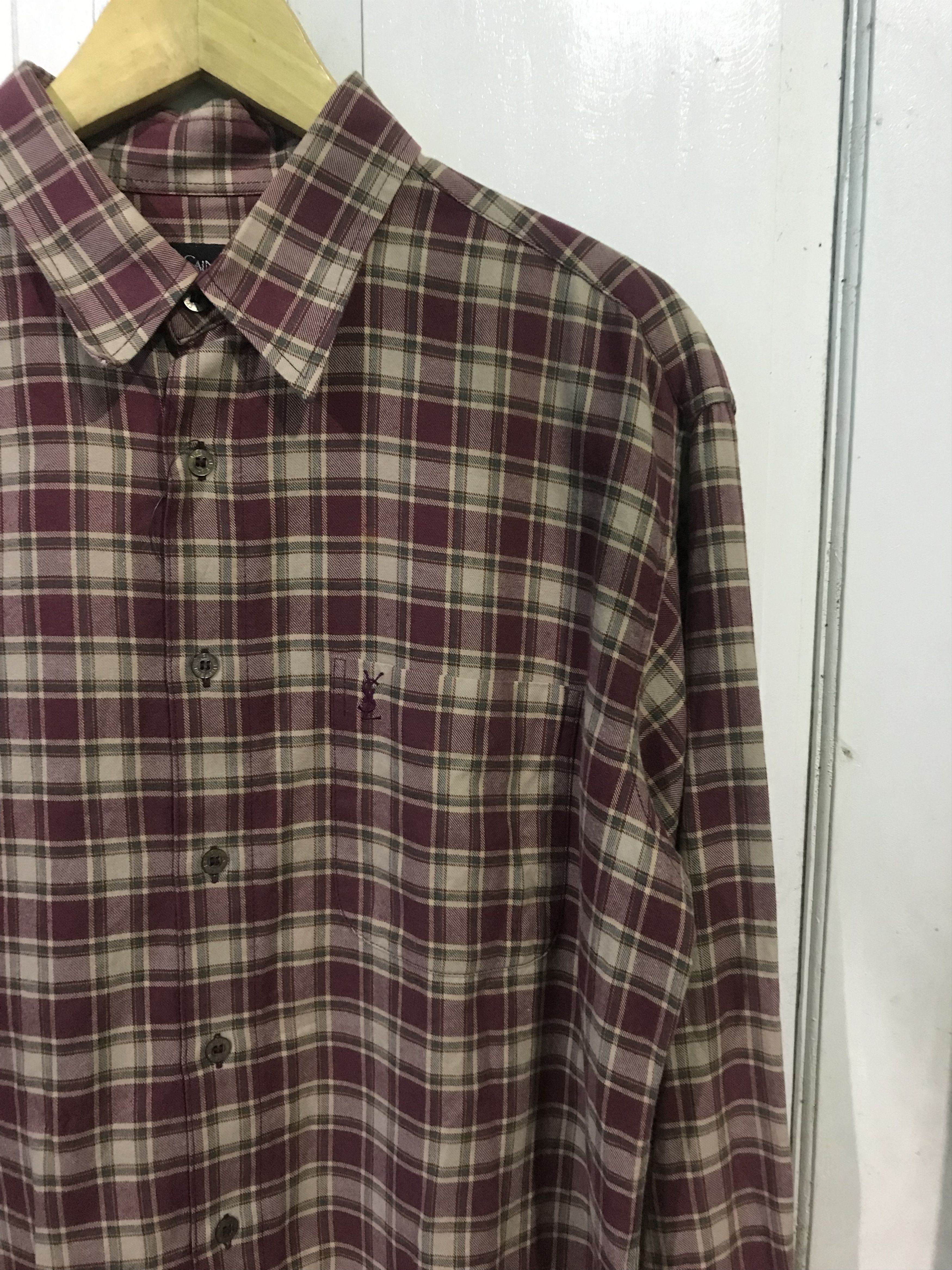 Yves Saint Laurent Vintage yves saint laurent plaid shirt Size US L / EU 52-54 / 3 - 7 Thumbnail