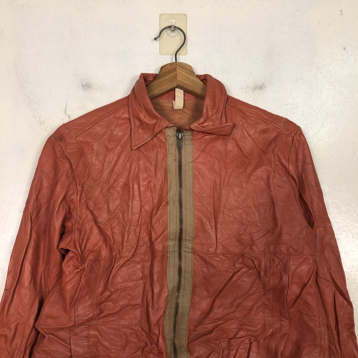 Issey Miyake 📌Vintage Biker Leather Jacket Design Works Japan Size US M / EU 48-50 / 2 - 5 Thumbnail