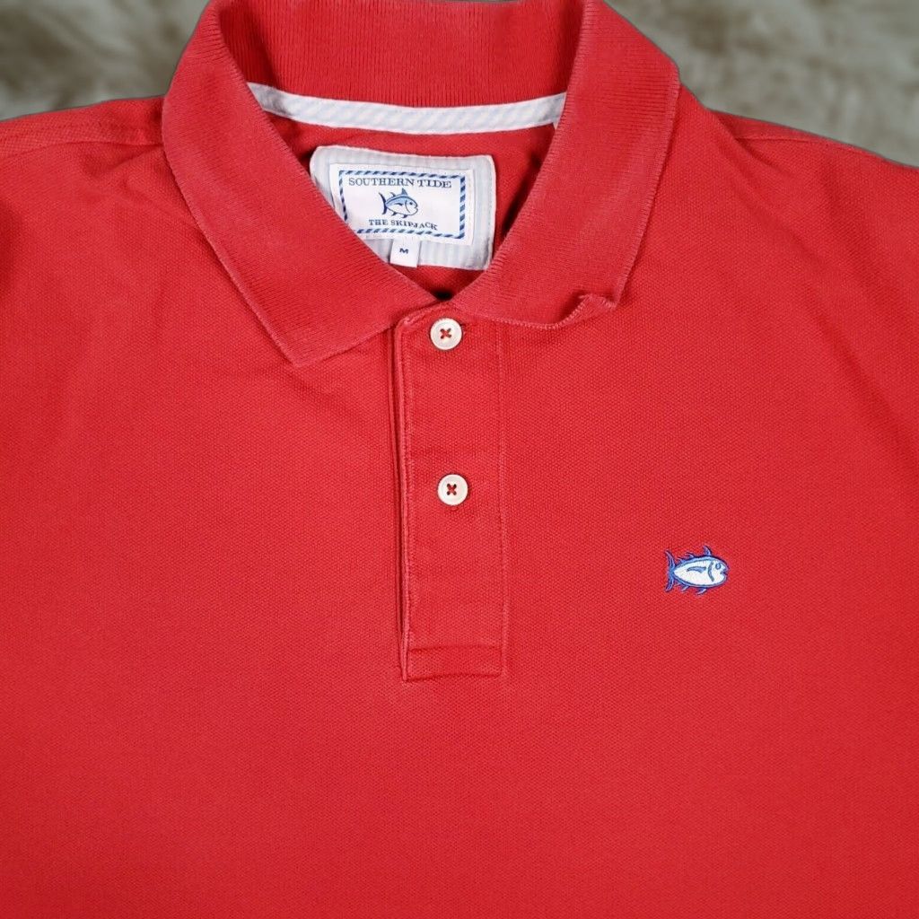 Southern Tide VINTAGE Southern Tide Polo Shirt Men Short Sleeve Size M Red Solid Button Collar 100% Cotton Size US M / EU 48-50 / 2 - 1 Thumbnail