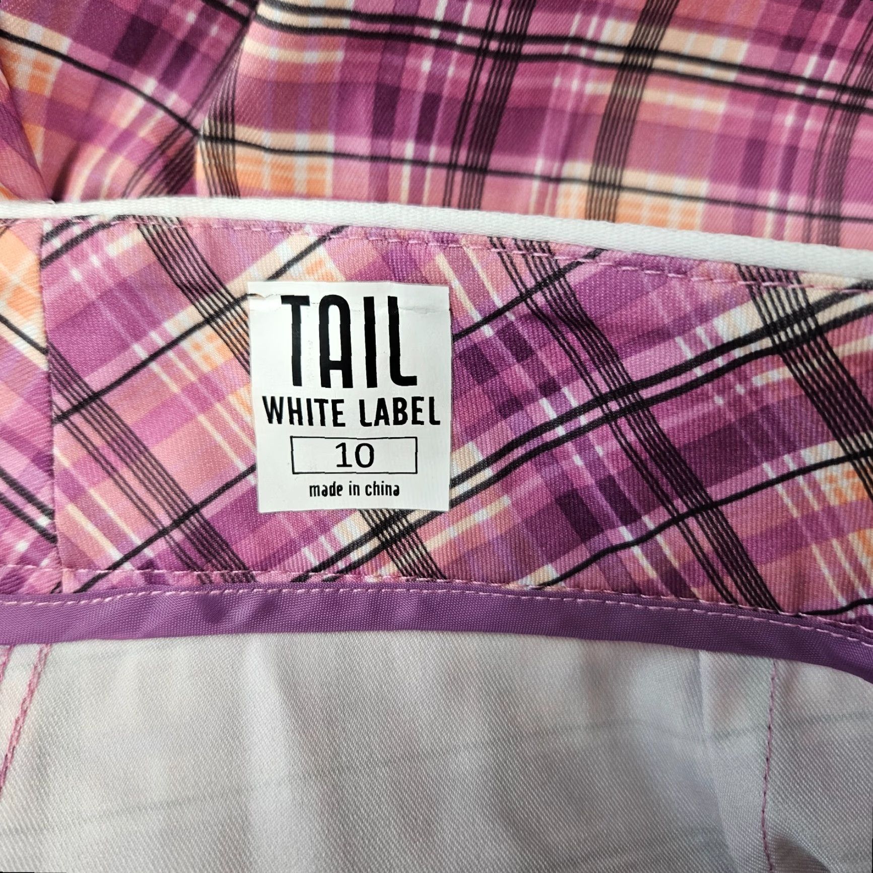 Vintage Tail Women's Capri Pants Sz 10 Plaid High Rise Purple Orange - Polyester, Flat Front, Regular Rise, Tail Brand, 10, Womens, Pants Size 32" / US 10 / IT 46 - 6 Thumbnail