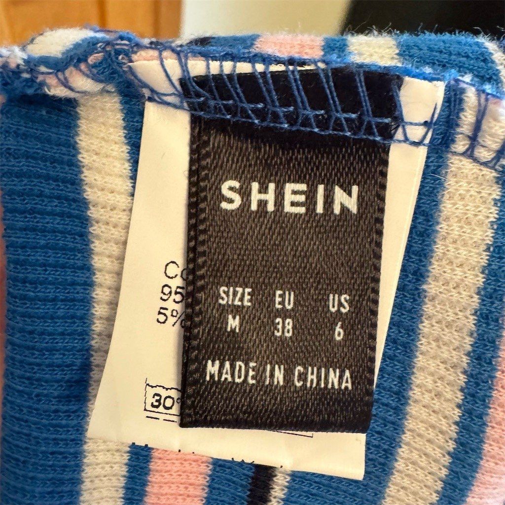 Shein SHEIN Crop Tank Top Womens Size M Blue Pink White Striped H Size M / US 6-8 / IT 42-44 - 4 Thumbnail