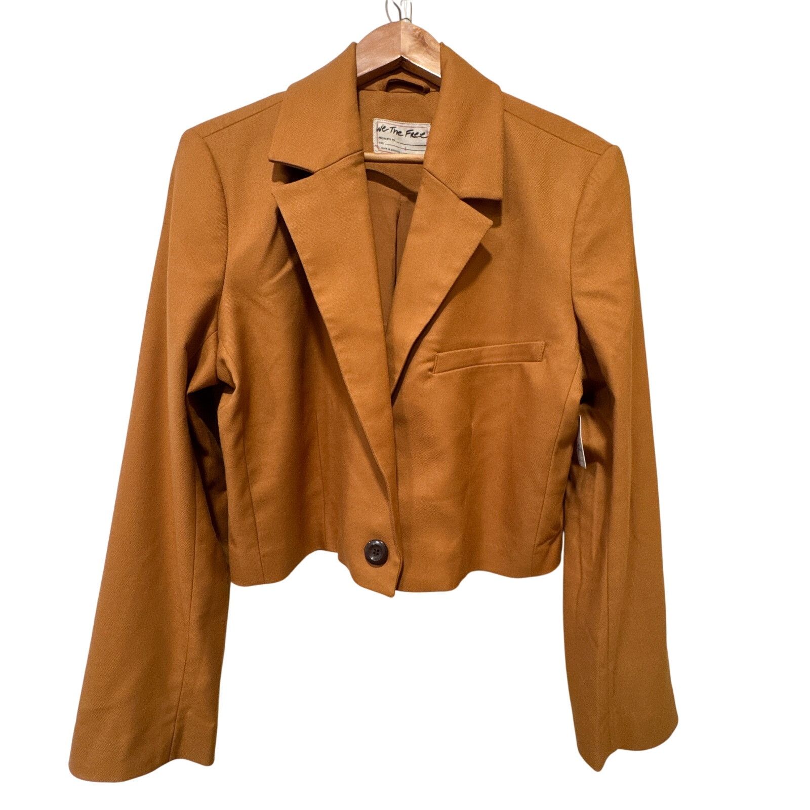 Free People Free People Block Party Crop Blazer Amber Large NWT Size L / US 10 / IT 46 - 1 Thumbnail