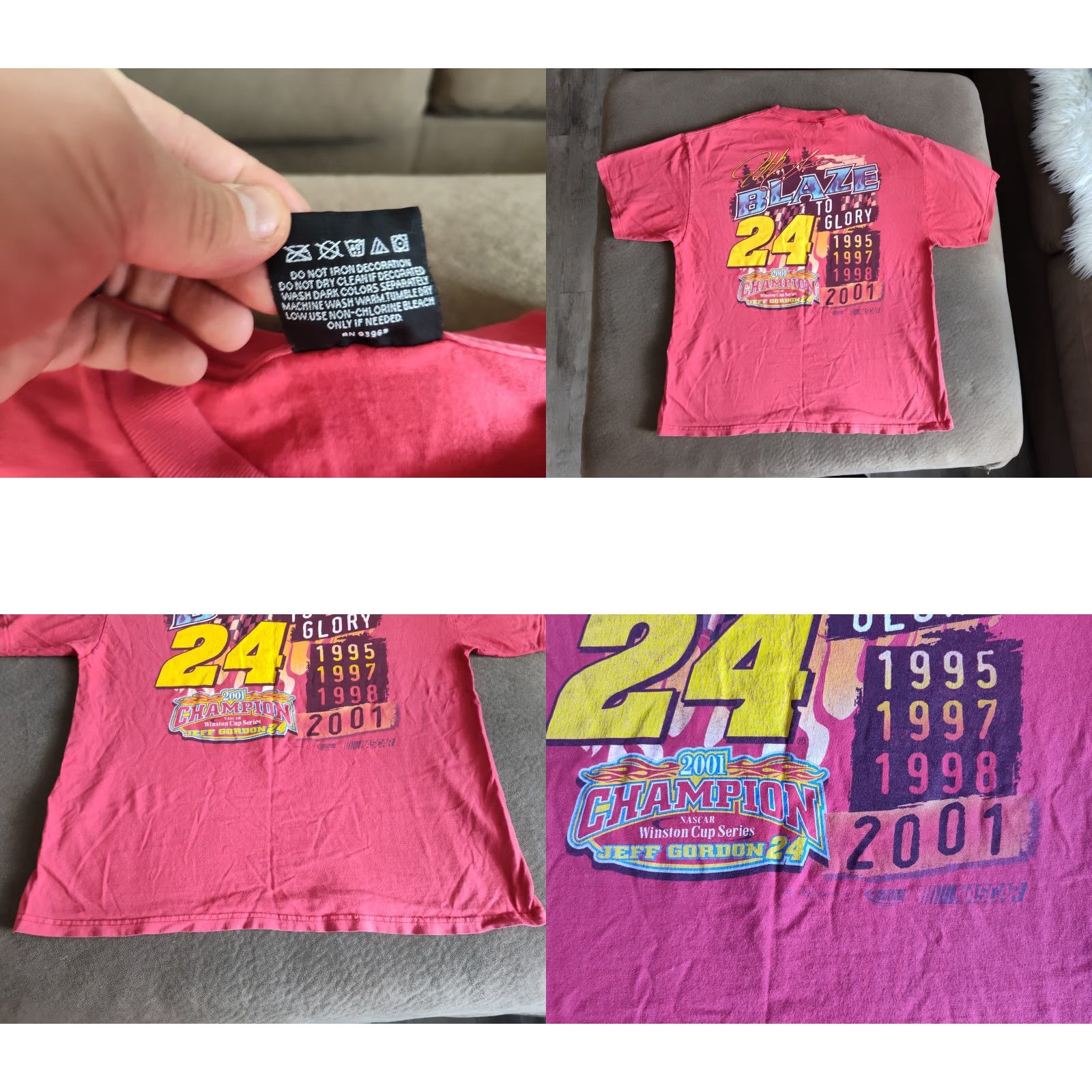 Chase Authentics VINTAGE NASCAR T-Shirt Jeff Gordon 2001 Winston Cup Champion Chase Authentics Mens L Red Nascar Cars Graphic Crew Neck Short Sleeve Size US L / EU 52-54 / 3 - 8 Thumbnail