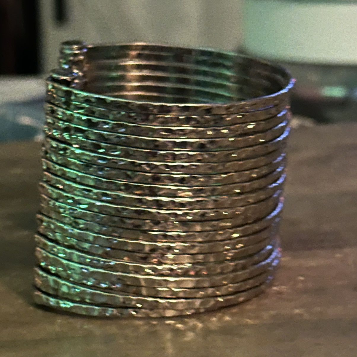 Vintage Vintage multi bangle stacked hammered cuff bracelet Size ONE SIZE - 4 Thumbnail