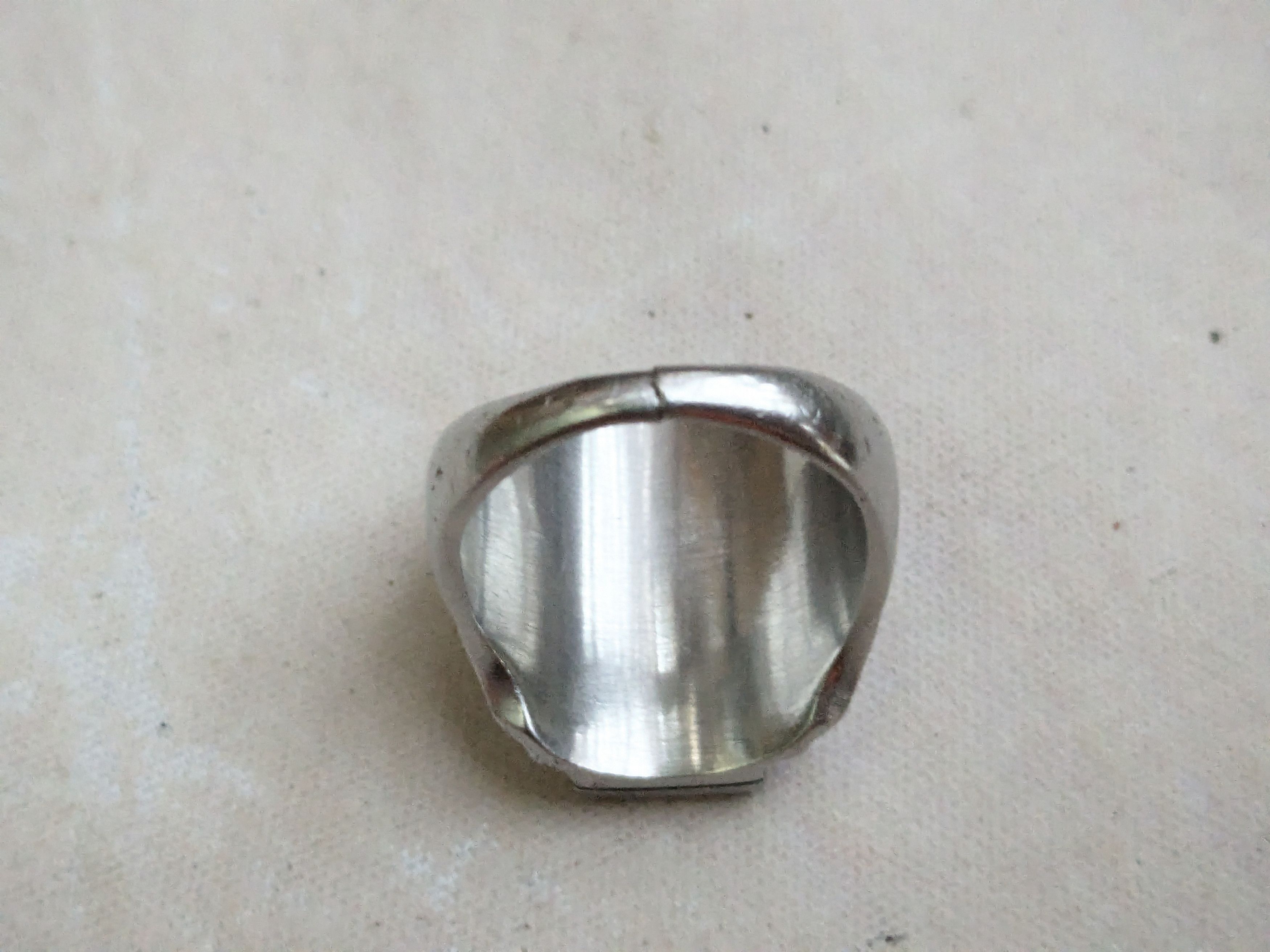 Sterling Silver Vintage Sterling Silver Signet Ring 9 Rectangle Size ONE SIZE - 6 Thumbnail