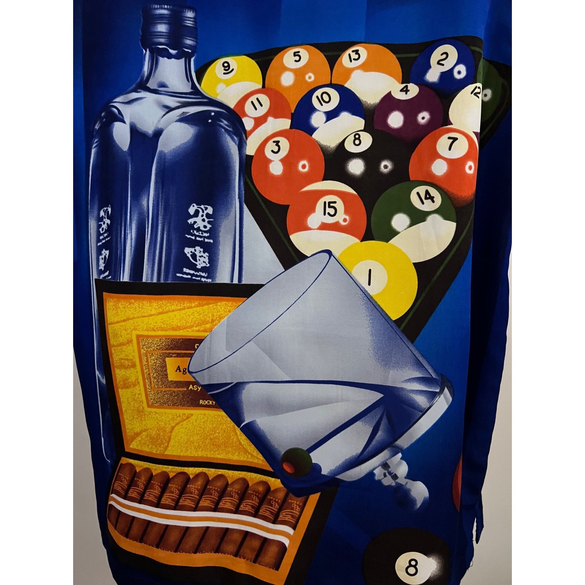 Vintage Blue Graphic Billiards Pool Cocktails Cigars Button Shirt Size US M / EU 48-50 / 2 - 5 Thumbnail